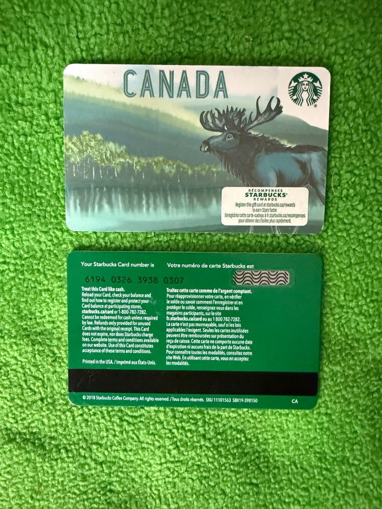 Starbucks CANADA Exclusive MOOSE RELOADABLE GIFT CARD