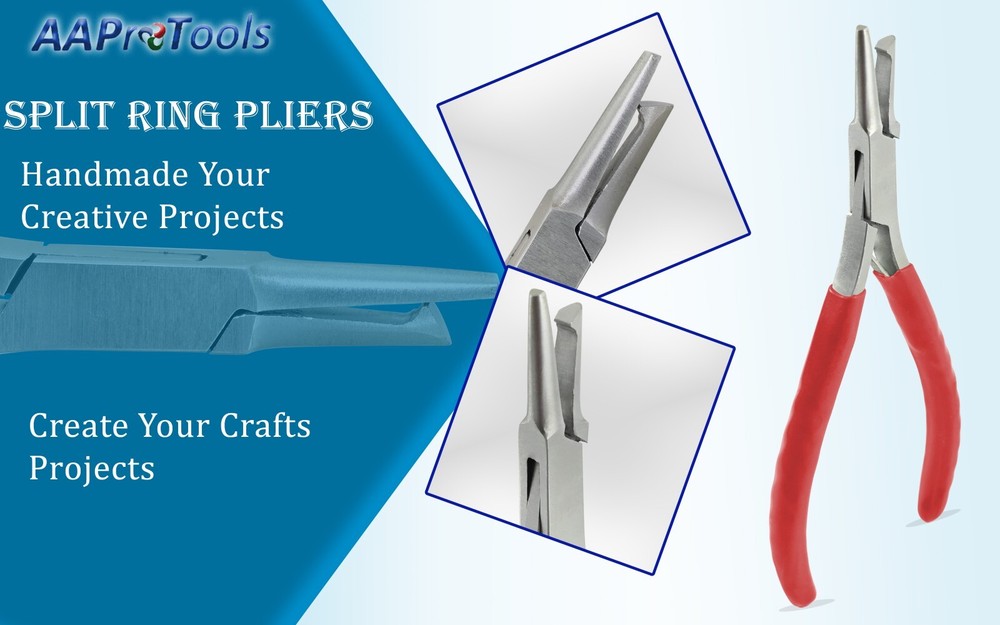 AA Pro: Small Split Ring Plier - Dipped Handle 5 Inch RED Color PVC Handle
