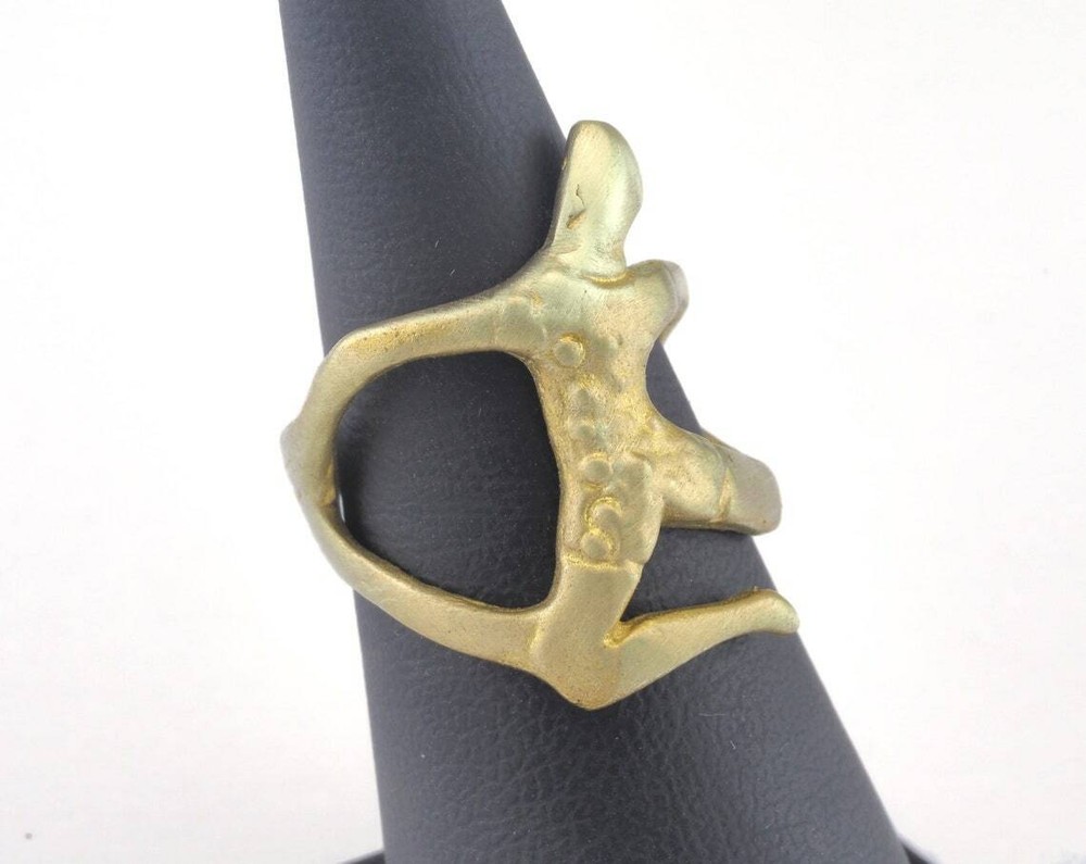 Ballet Dancer Adjustable Ring Raw brass (17mm 7US inner size) 2659