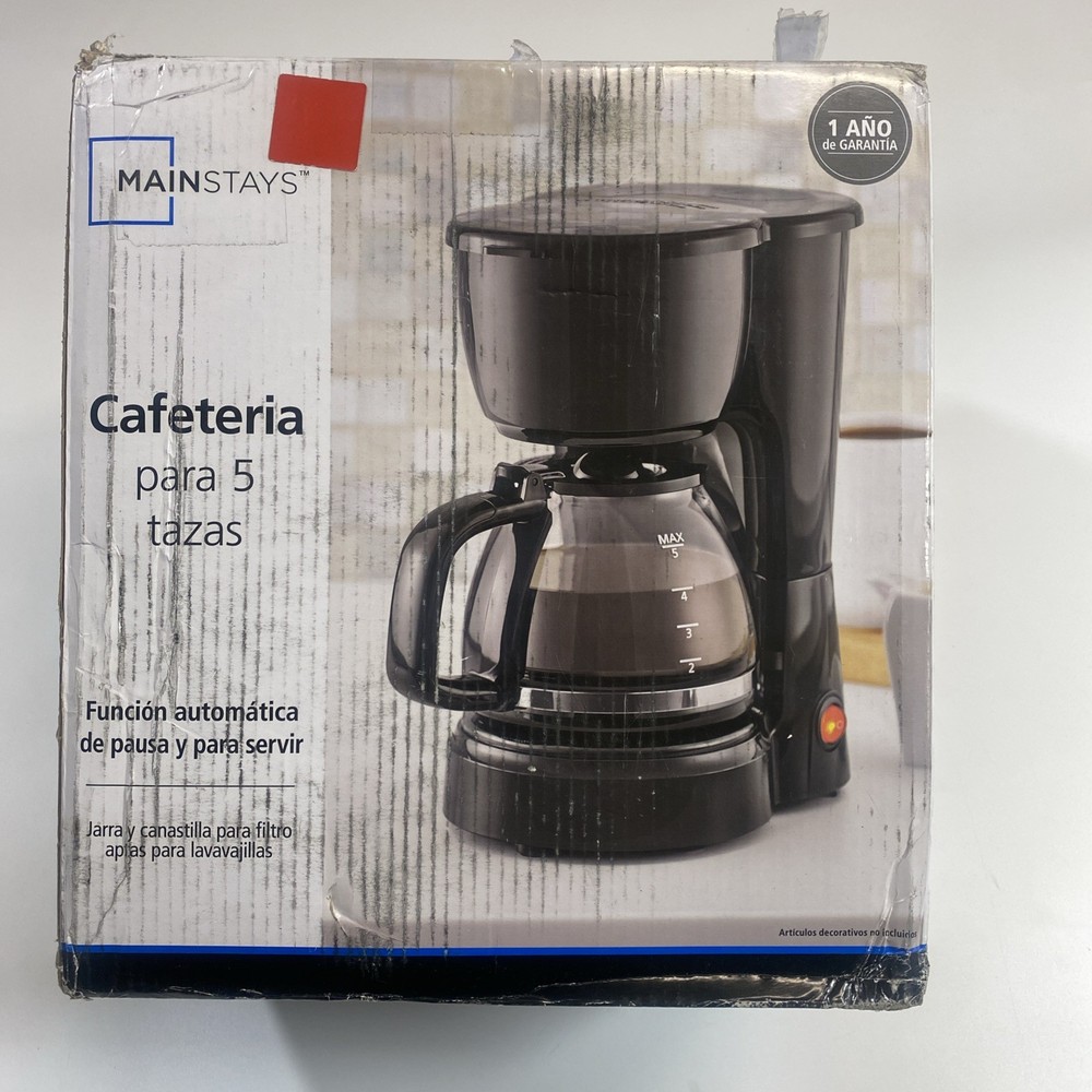 Mainstays Black 5-Cup Drip Coffee Maker Black Used Automatic Serve Pause 511400