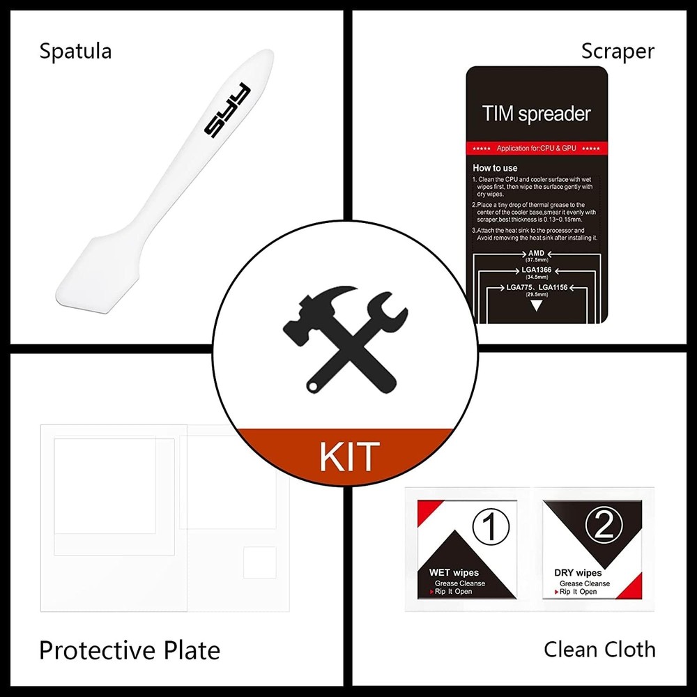 Pro 15g Thermal Paste Kit for CPU/GPU - Max Heat Dissipation, Beginner Friendly