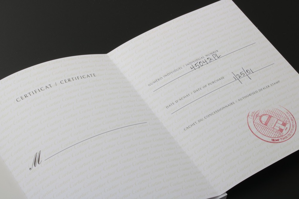 Genuine Used Cartier Watch Booklet Ephemera Dated 2001