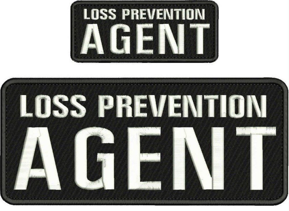 L PREVENTION AGENT EMB PATCH 4X10 & 2X5 HOOK ON BACK BLK/WHITE