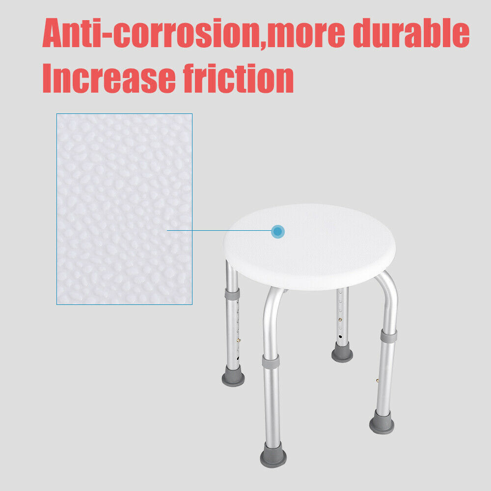 Medical 7 Height Shower Chair Adjustable Height Bath Tub Bench Stool Seat round