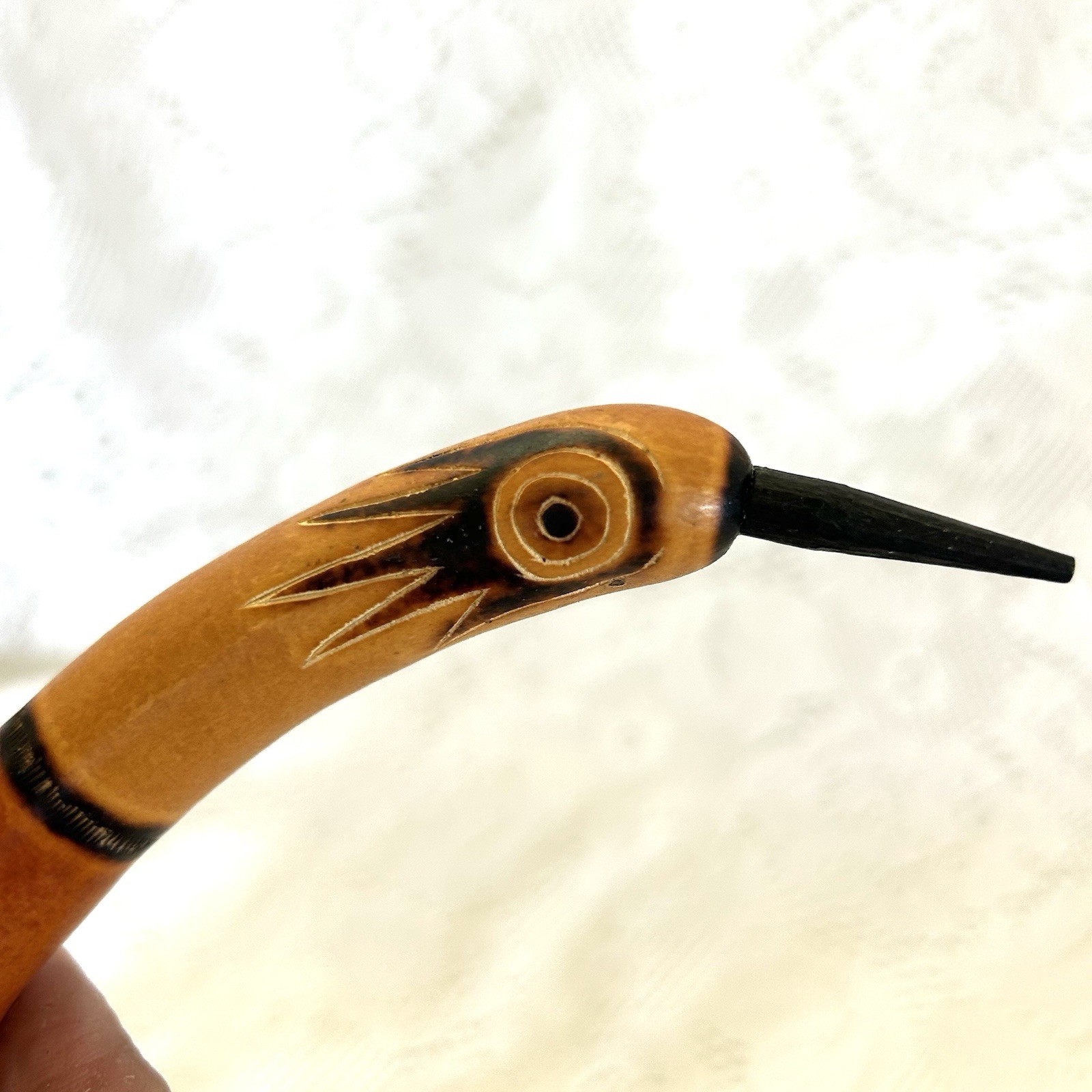 Hand Carved Peruvian Gourd Bird Primitive