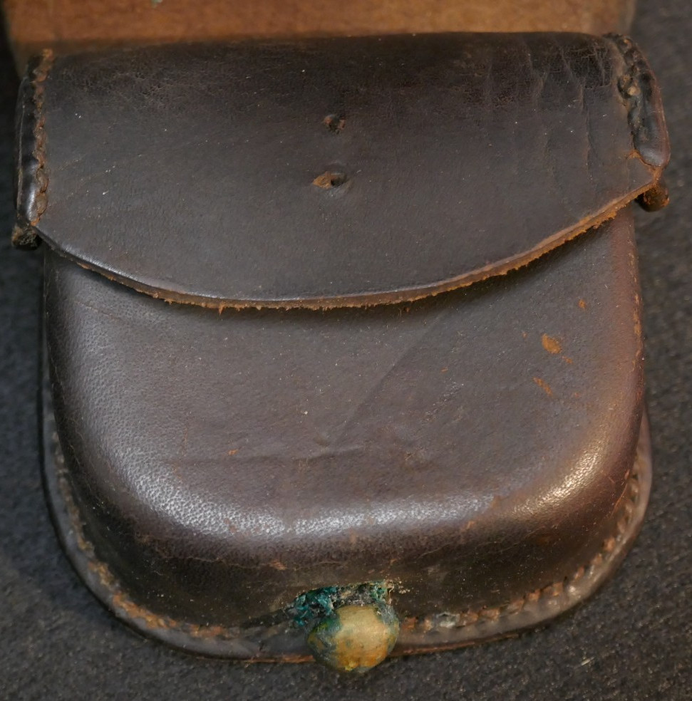 Civil War US Federal Union Army Cartridge Belt Cap Box Leather Field Issued Cond