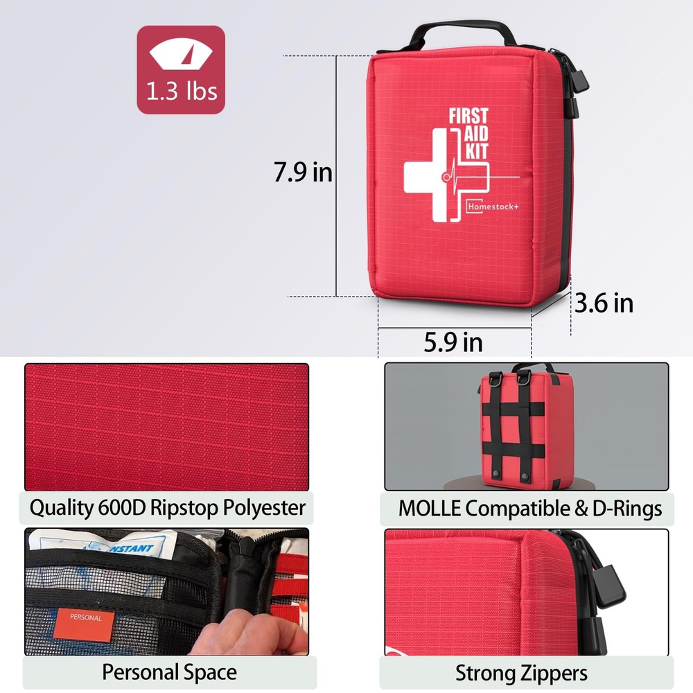 New First Aid Kits - Compact Kit with Labelled Compartments Molle System Premium