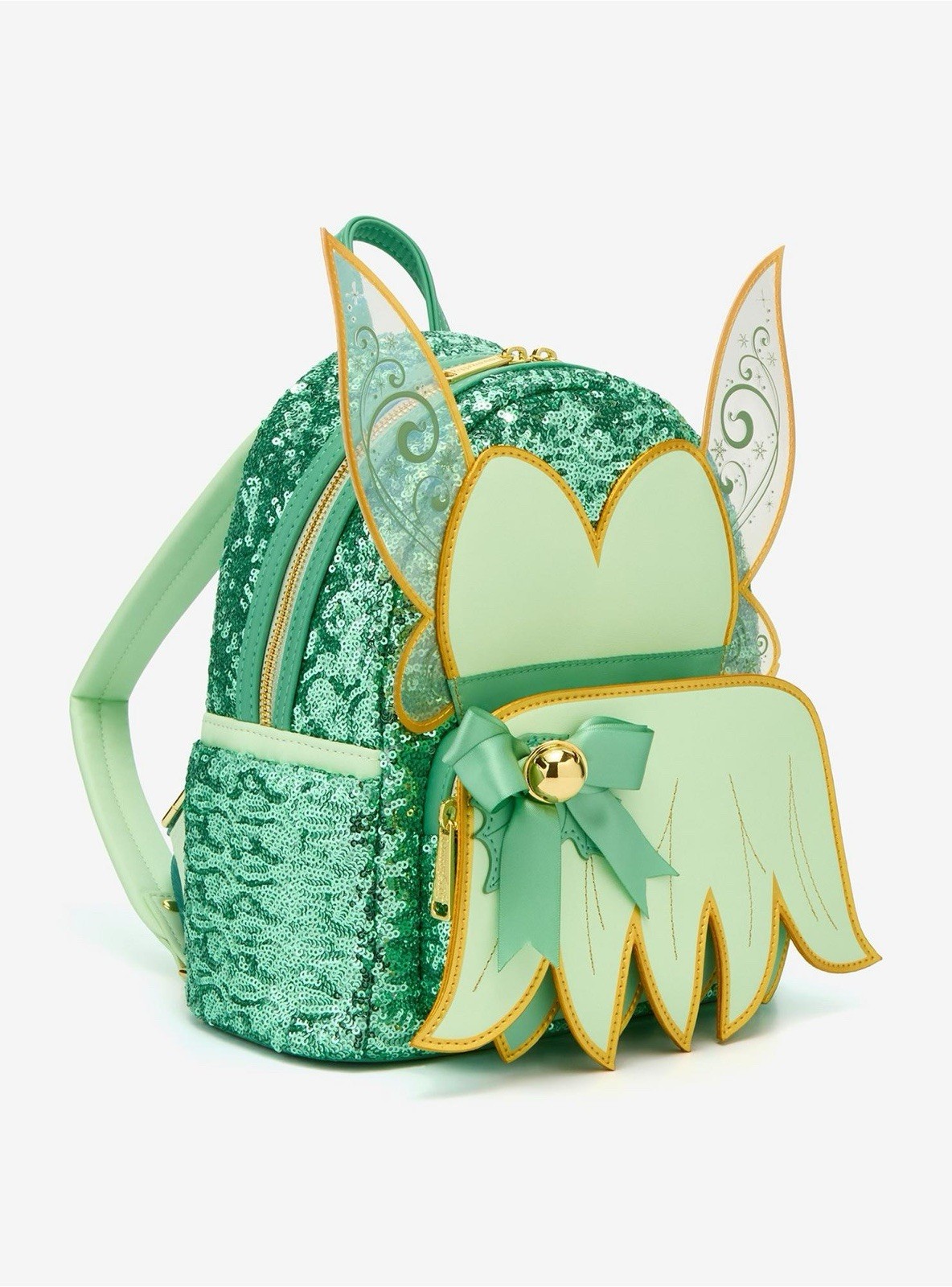 NWT Loungefly Peter Pan Tinker Bell Holiday Cosplay Sequin Mini Backpack