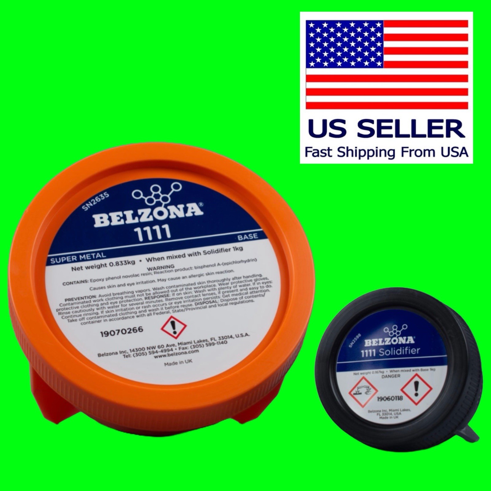 BELZONA 1111 SUPER METAL BASE & SOLIDIFIRE 1KG ENGINE REPAIR EPOXY FAST SHIPPING