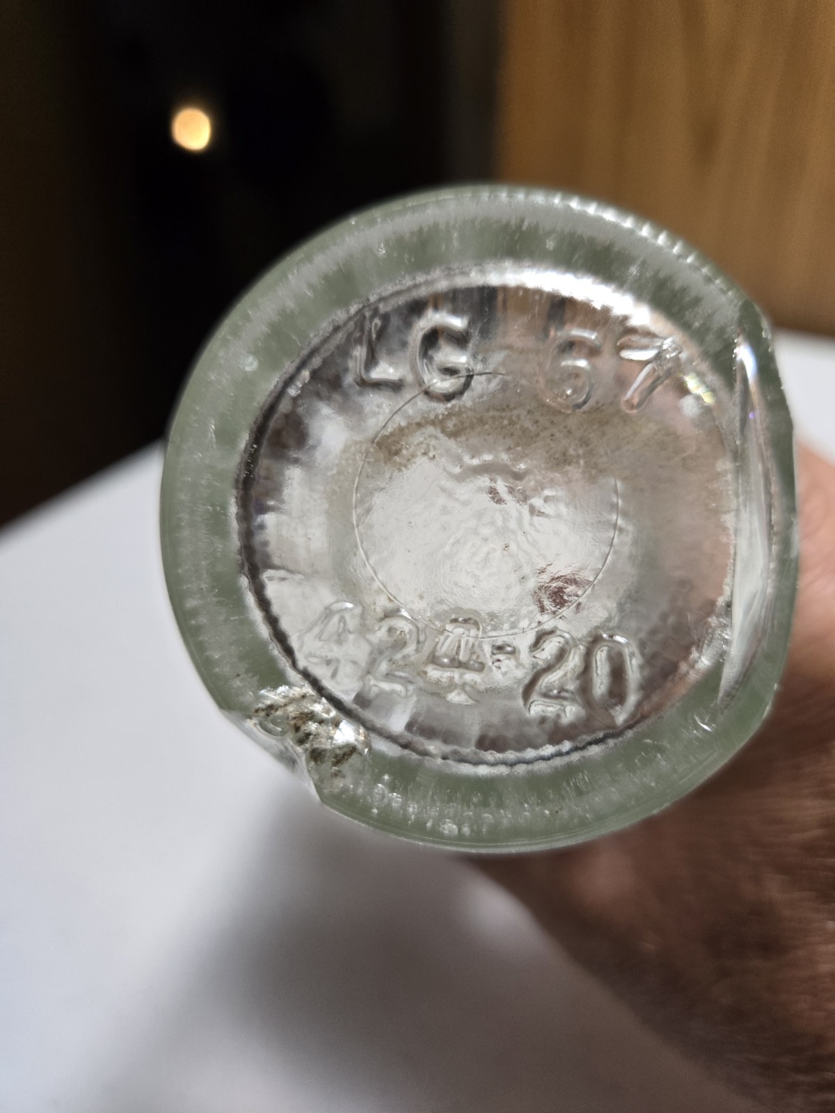 1967 10 Oz Crush Soda Bottle. Evanston Illinois. Fair Condition.