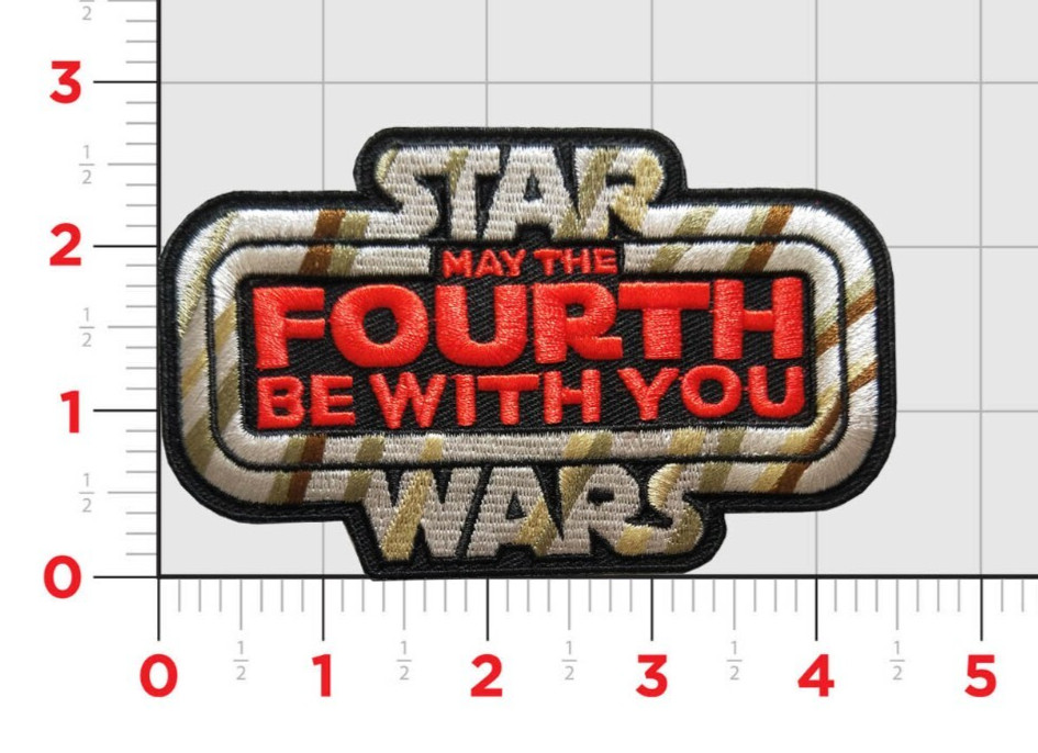 Star Wars "MAY the FOURTH BE WITH YOU" Embroidered, iron-on, 4.5" patch, May 4th