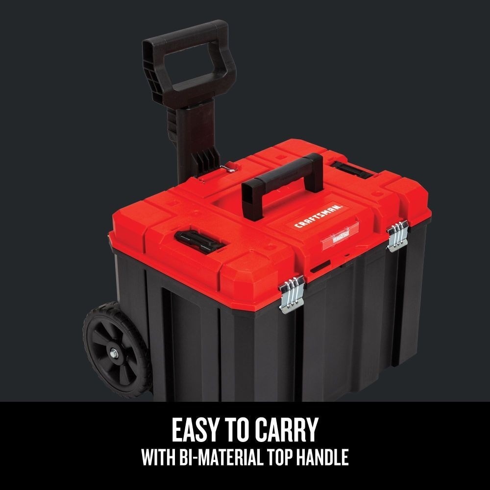 Craftsman Versastack 20-in Plastic Wheeled Lockable Tool Box - Red