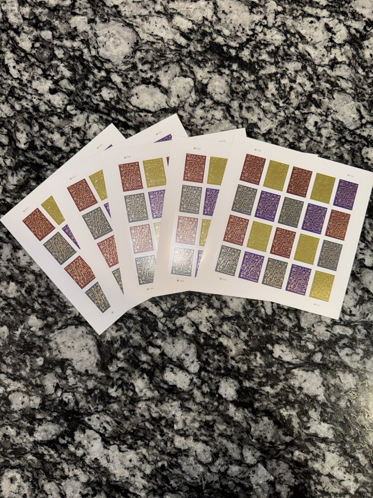 2020 USPS SHEET OF 20 FIRST CLASS LETTER STAMPS- THANK YOU STAMP 78¢