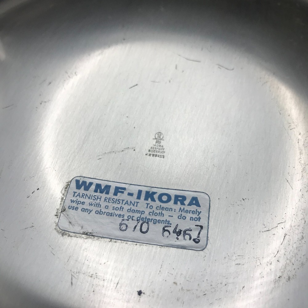 WMF - IKORA Candy Bowl Dish Three Footed Silver Plate Made in Germany MCM 9.5"