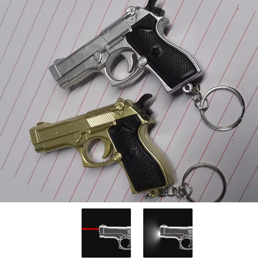 * 2023 Beretta M92 Mini Gun Laser Pointer, LED Flashlight Keychain - Cat *
