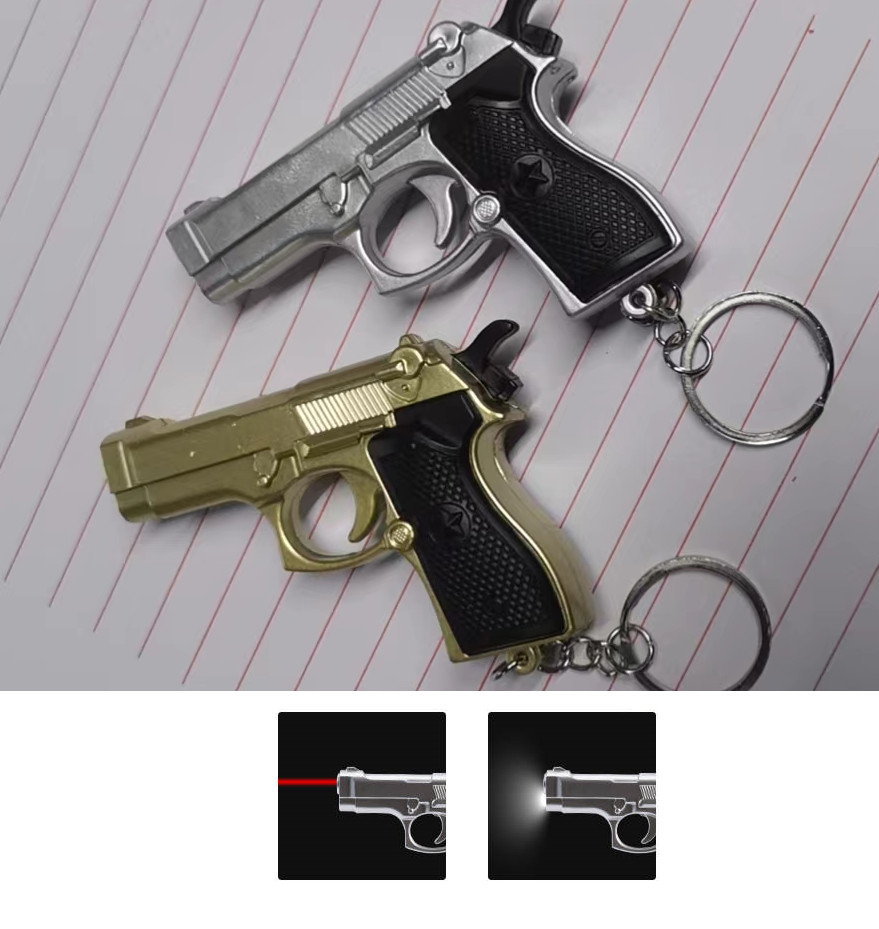 * 2026 Beretta M92 Mini Gun Laser Pointer, LED Flashlight Keychain - Cat *