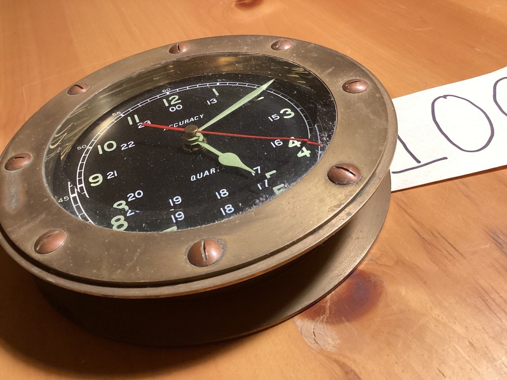 Vintage Accuracy Quartz Brass Clock