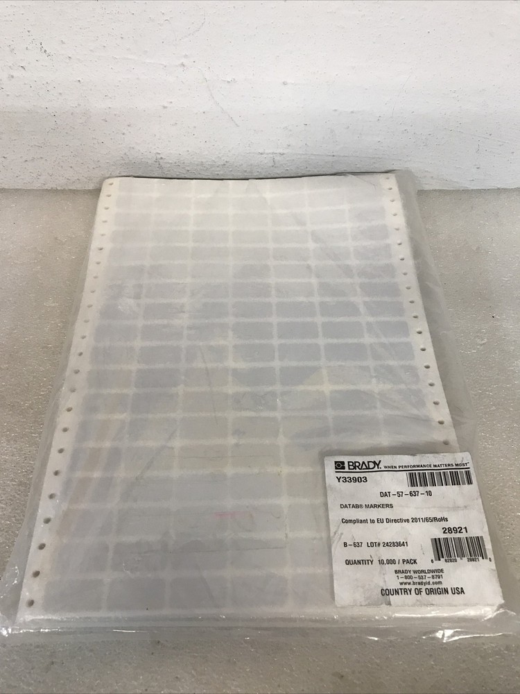 Brady DAT-57-637-10 DATAB Markers 10000 Pack New