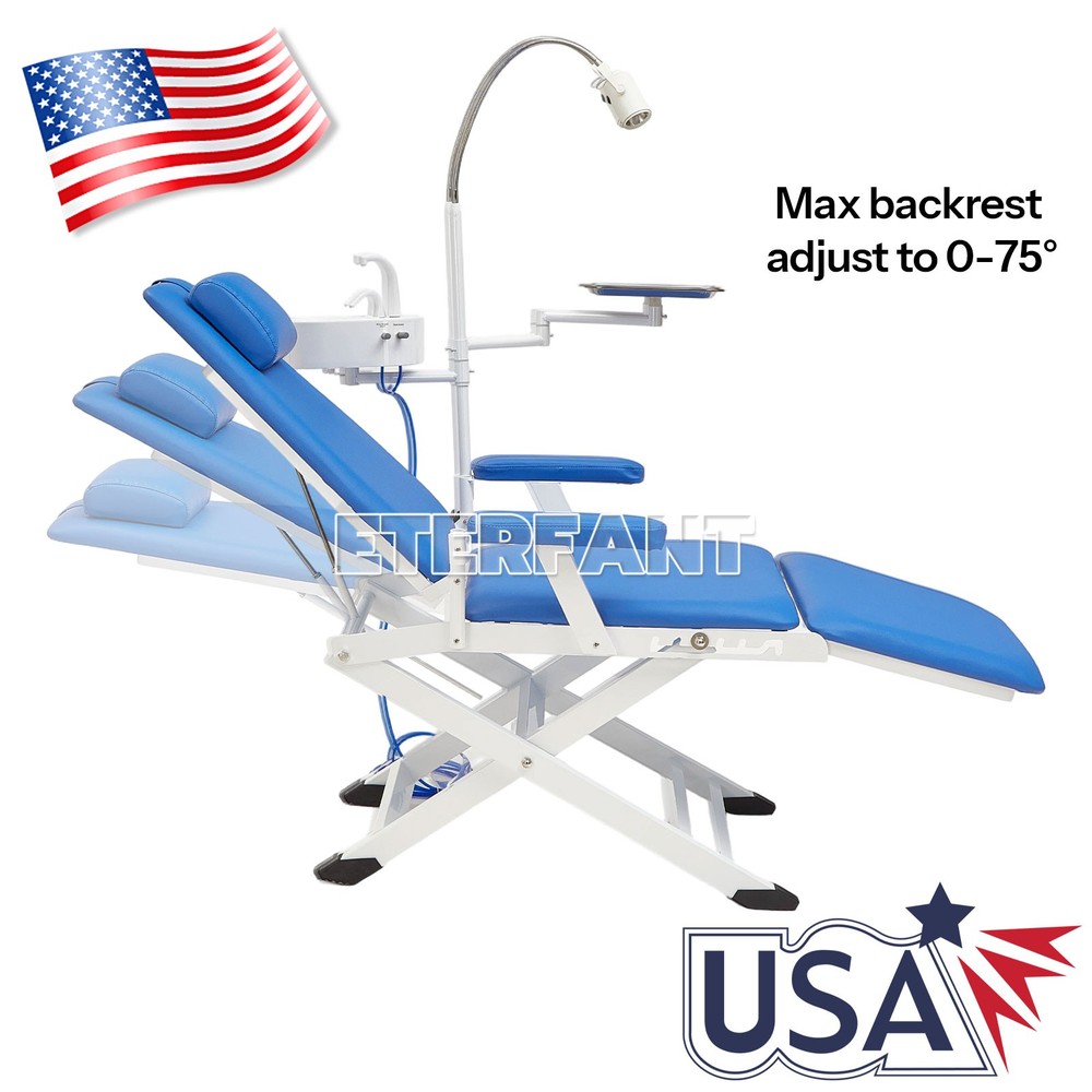 Ergonomic Dental Folding Portable Chair+ LED Light Adjustable Height and Angle