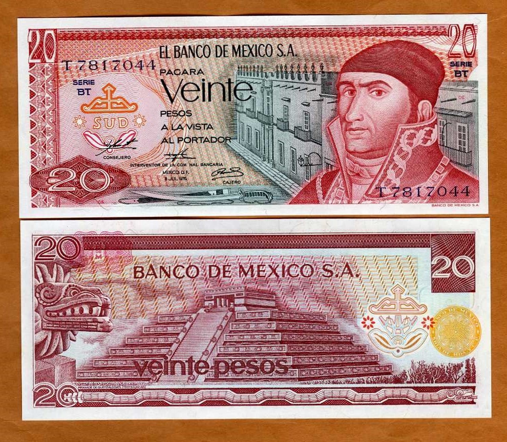 Mexico, 20 Pesos, 1976, P-64c, UNC