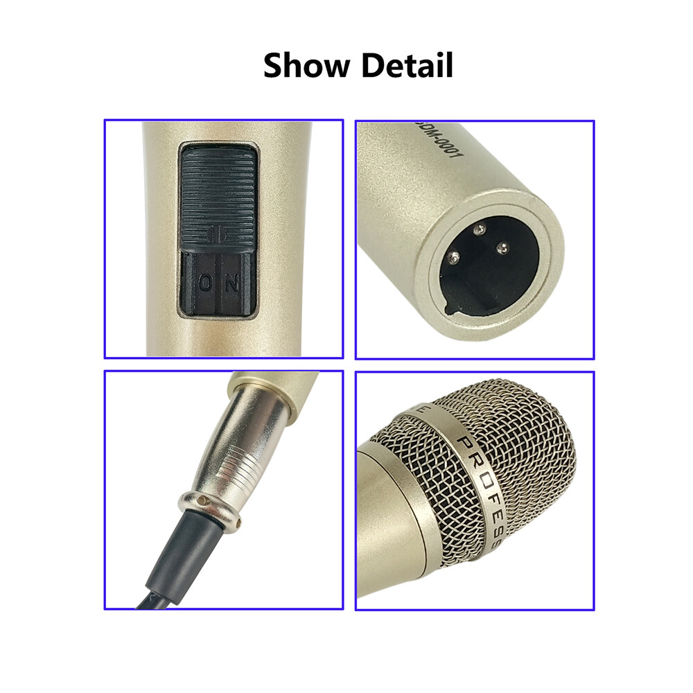 Unidirectional Microphone Wired Handheld Dynamic Professional Metal Stage Mic