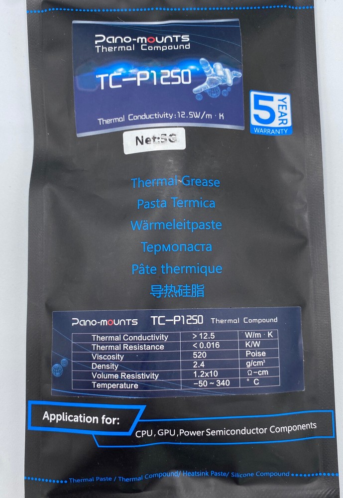 Thermal Compound Paste TC-P1250 12.5W/mk 5G New