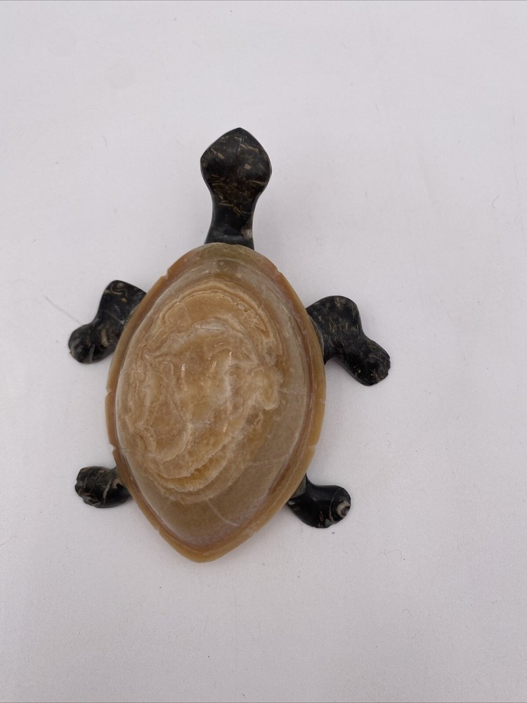 Hand Carved Marble Stone Sea Turtle.