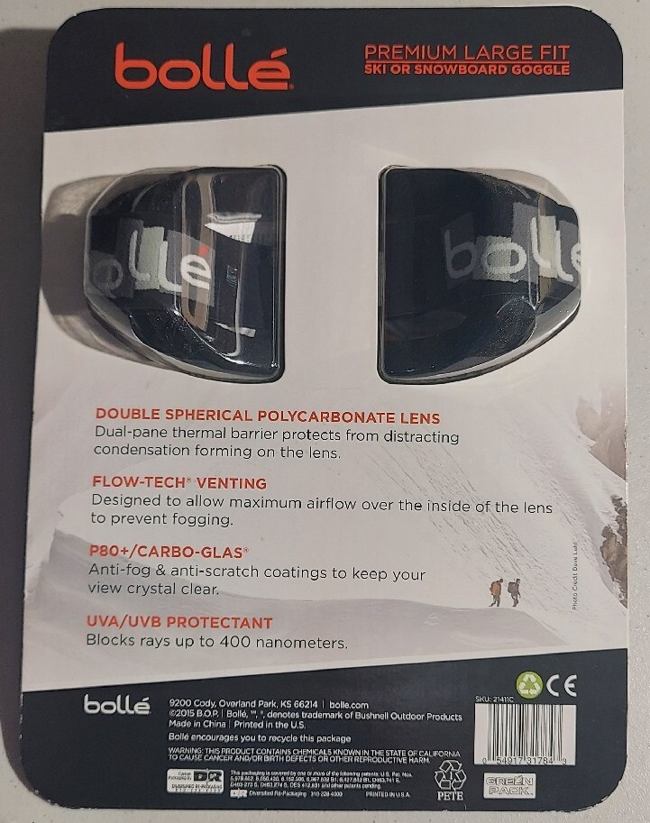 Bollé Premium Large Fit Ski Or Snowboard Goggles