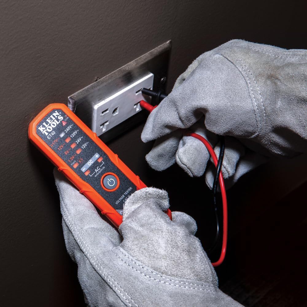 Klein Tools ET40 Electric Voltage Tester AC DC Voltage Meter with LED Indicator