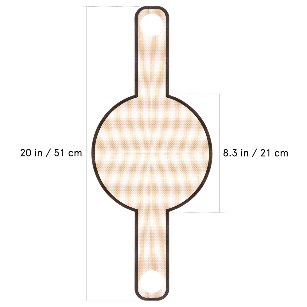 1PC Glass Fiber Bread Baking Mat Practical Long Handle Dough Transfer Mat Brown