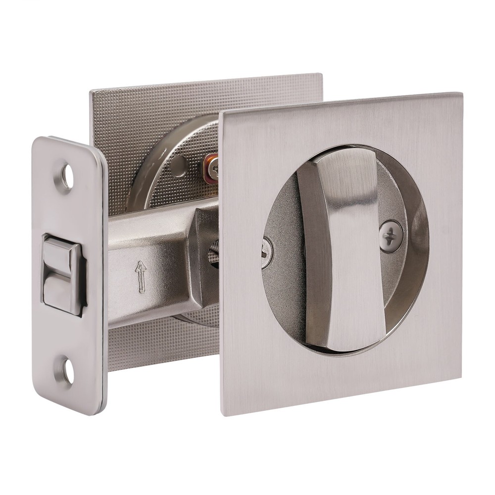 Cavity Sliding door Lock Privacy Function Entry lock Silver Square