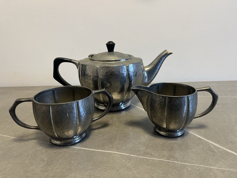 Silver Plated Tea Set 3 piece hazelware mid century set