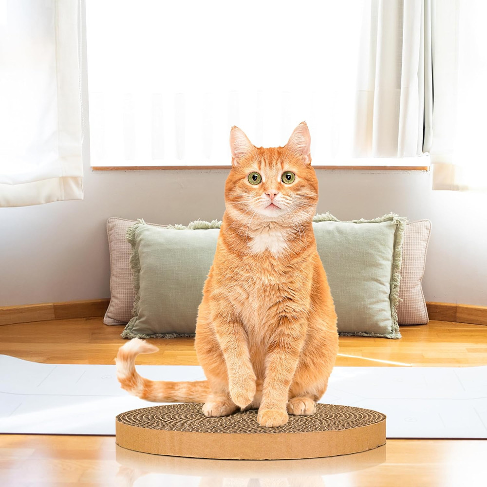 Scratch and Spin Cat Scratcher Replacement Pads for Active Play, Natural Recycle