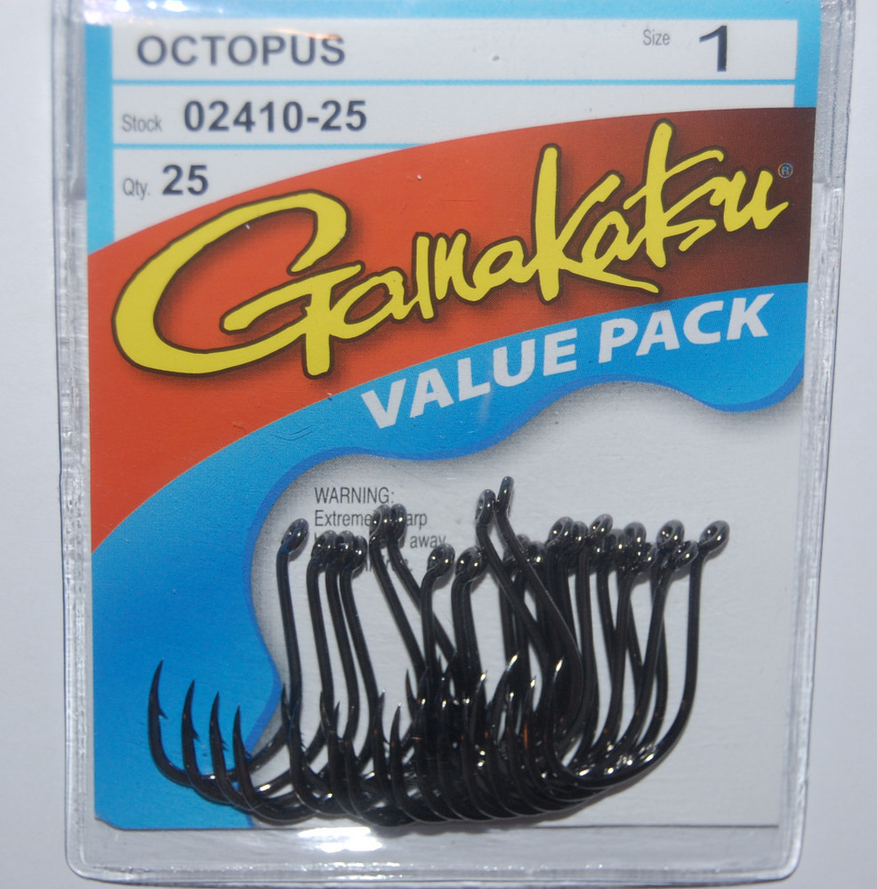 gamakatsu octopus hooks size 1  25 per pack 02410-25 value pack
