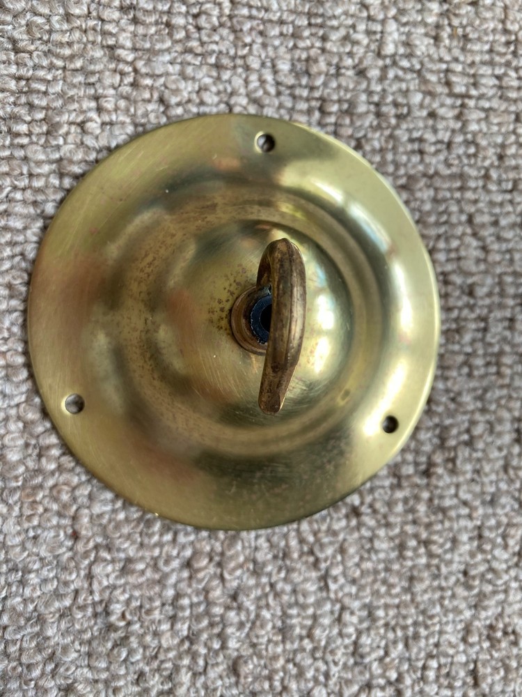 old brass ceiling rose with hook