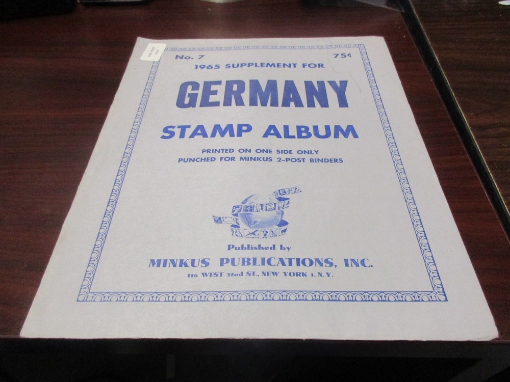 "MINKUS"  STAMP ALBUM 1965  SUPPLEMENT GERMANY  #7    W/FREE SHIPPING!!!