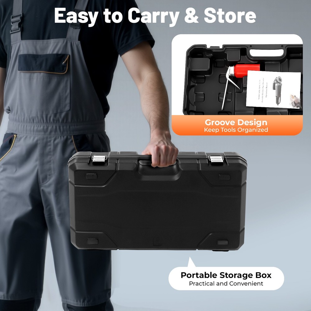 Electric Pipe Threader Kit Portable Pipe Threading Tool Set with 6 Dies 1/2-2"