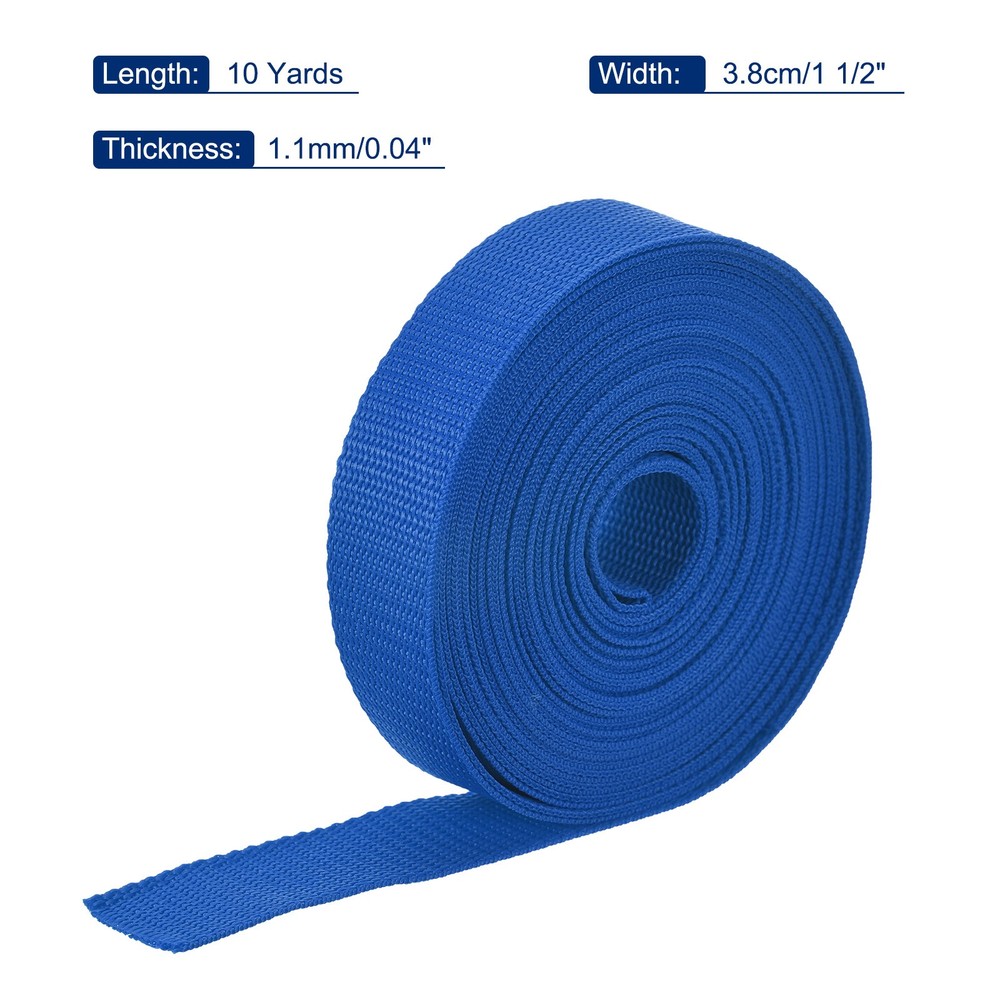 Lightweight Polypropylene Webbing Strap 3.8cm 10 Yard Blue
