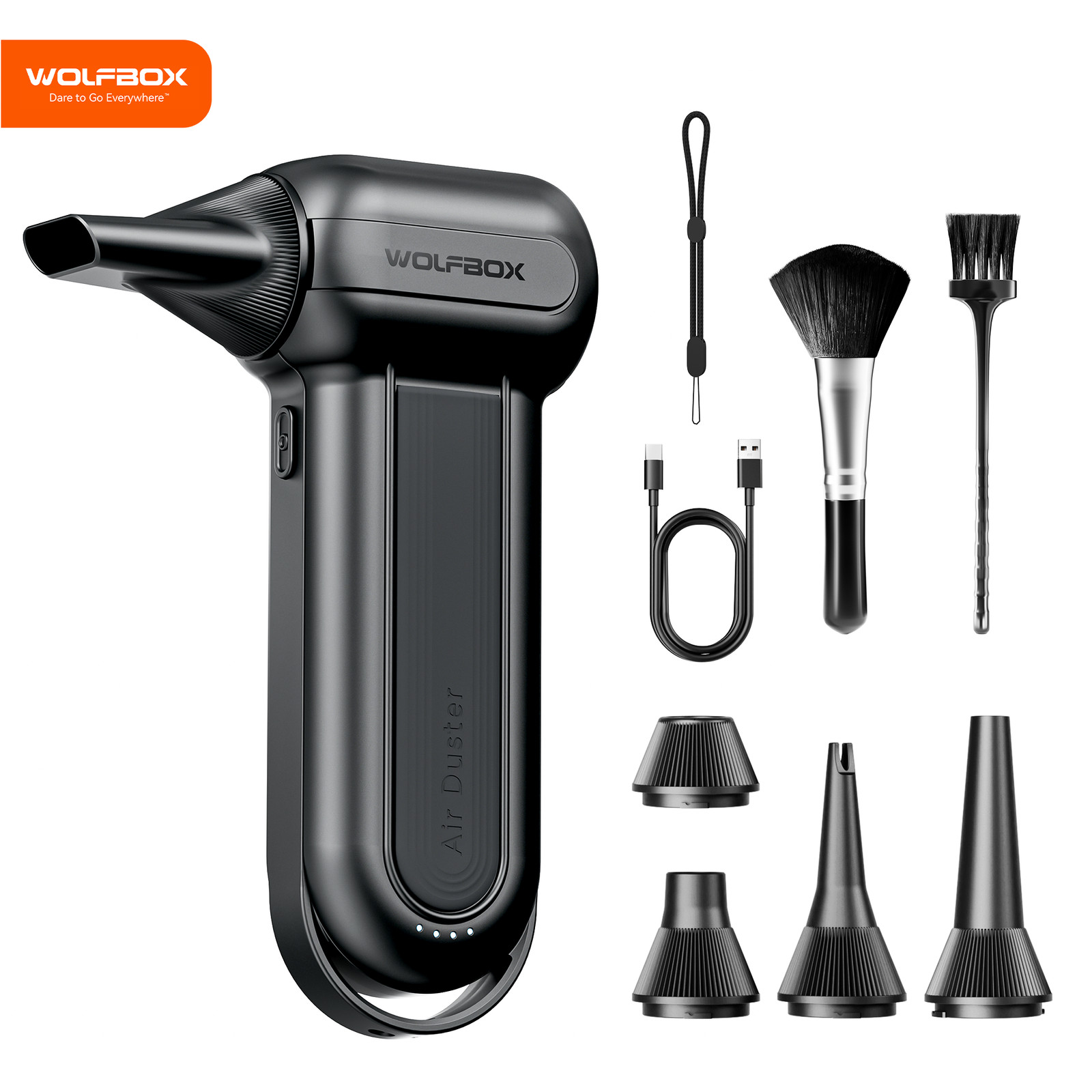 WOLFBOX DF100 150000RPM Electric Air Duster Turbo Fan Black 3 Speed Adjustable