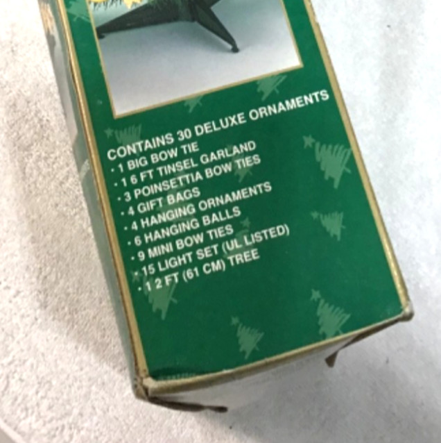 Vintage 1999 2ft. Christmas Tree Complete with Decorations