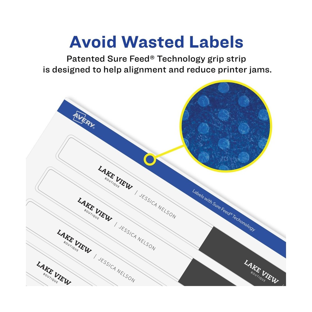 Avery Durable Waterproof Wraparound Rectangle Labels with Sure Feed Technolog...
