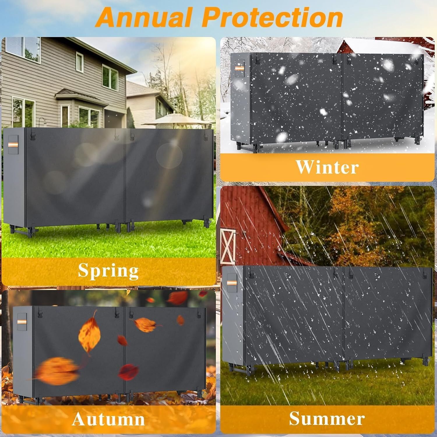 1x 8ft Firewood Log Rack Cover for Waterproof Wood Storage Holder Outdoor 420D