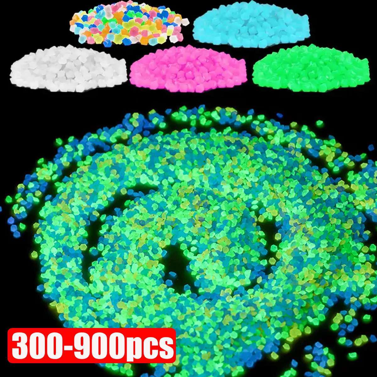 300-900x Glow in The Dark Pebbles Garden Glowing Rocks Fish Tank Luminous Stones