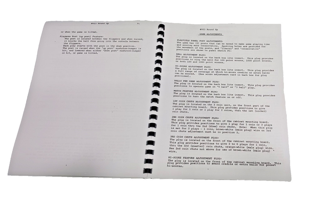 Bally Round Up Pinball Instructions & Schematic