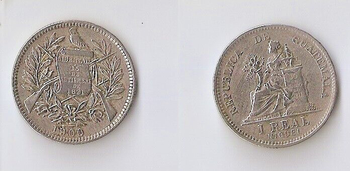 Guatemala 1 real 1900 High grade!!!