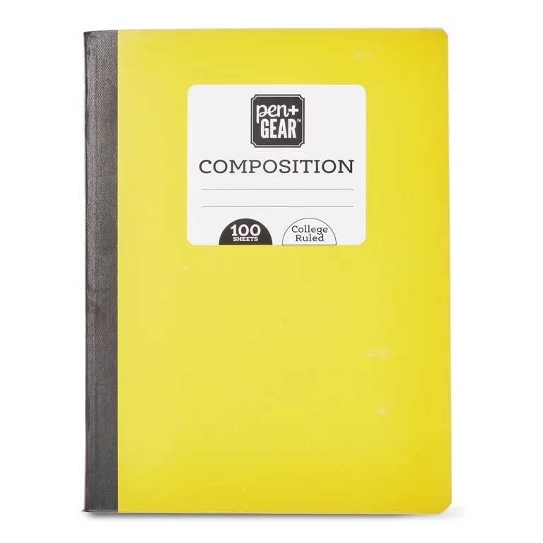 Composition Notebook COLLEGE Ruled 100 Page Solid Color Hard Covers 5-Pack