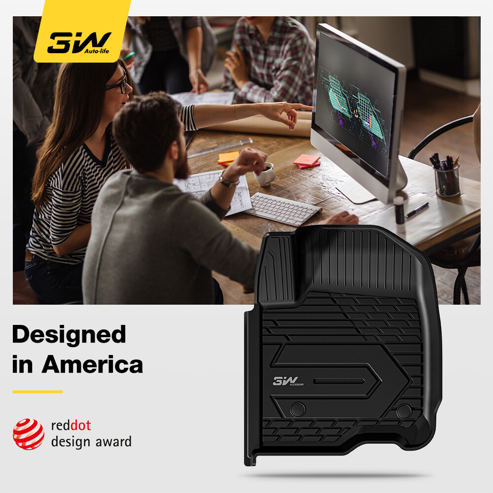 3W Floor Mats For Chevy Silverado / GMC Sierra Crew Cab 2019-2024 Weather Liner