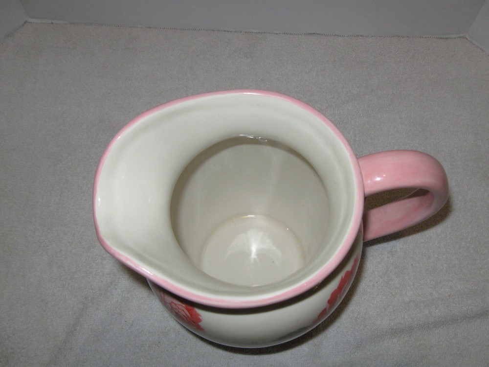 Harry And David Pink Flower Water Pitcher