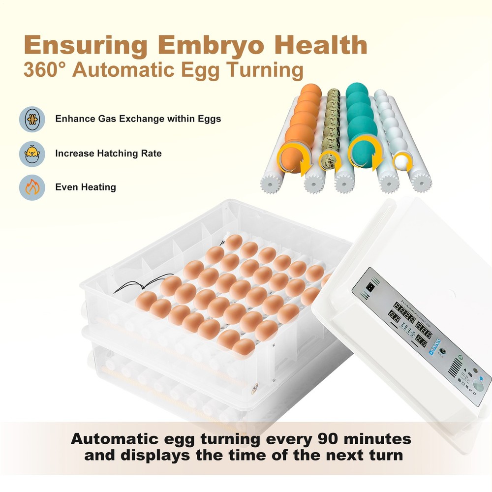 Automatic Egg Incubator 120 Egg Digital Poultry Hatcher Machine