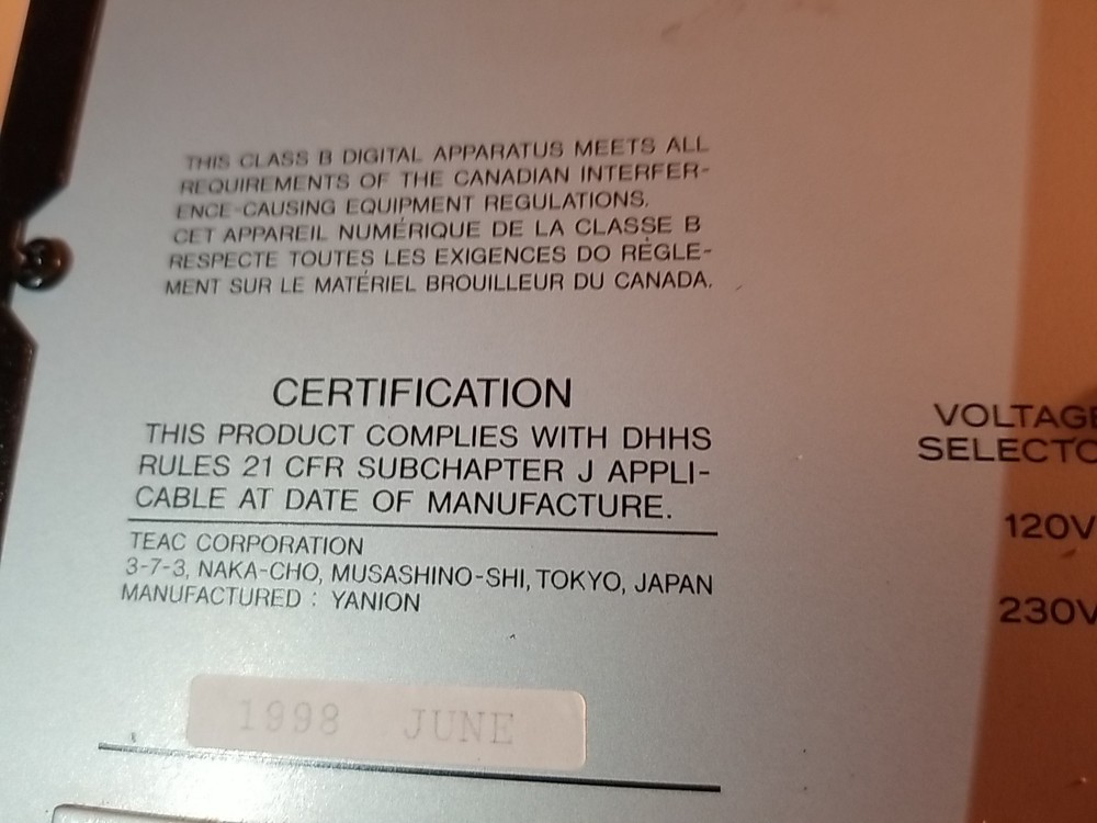 Vintage TEAC PD-D2400 Compact Disc Multi Player 5 Disc Player